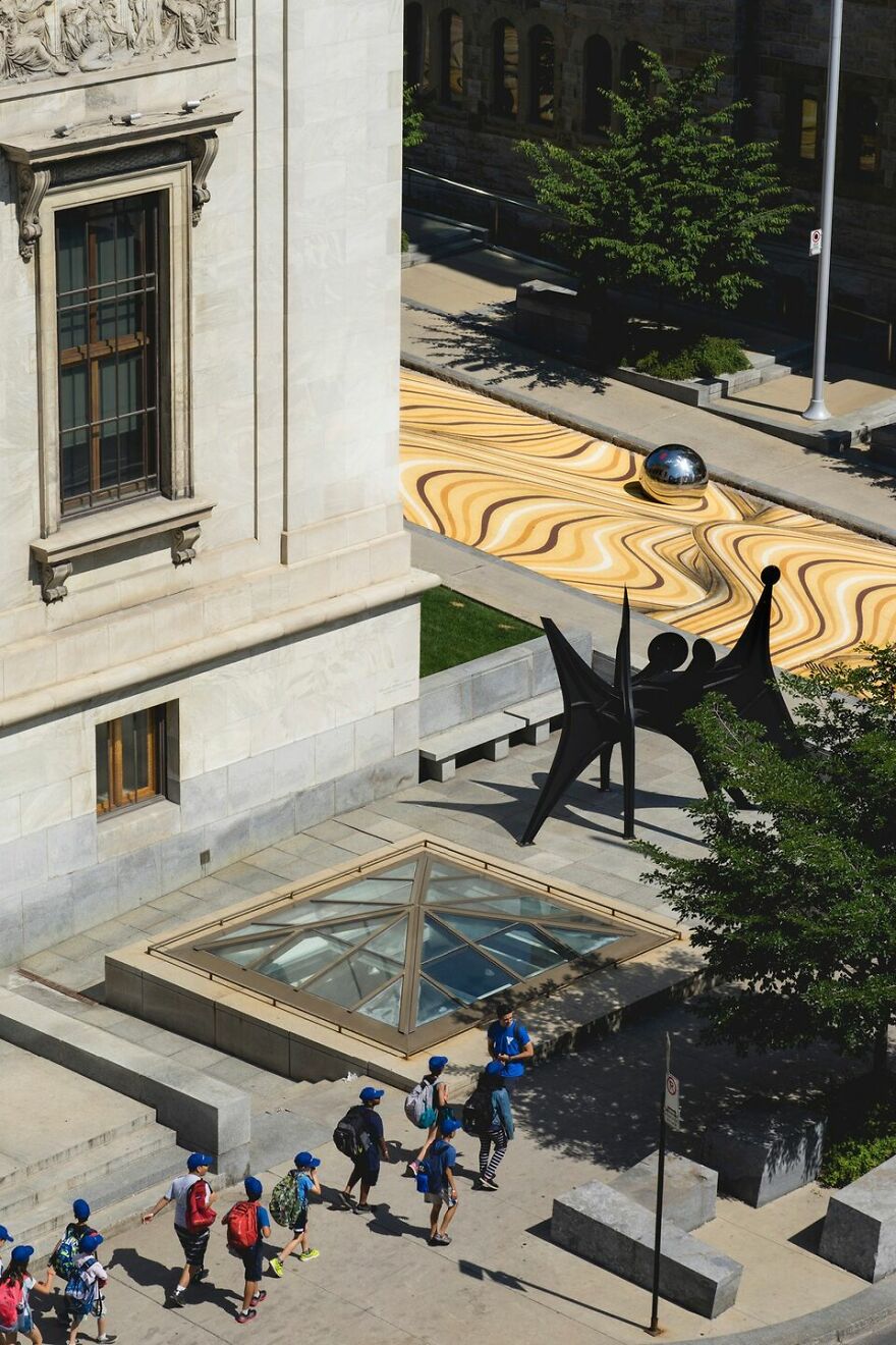 Optical Illusion Transforms A Street In Montreal Into Wavy Sand Dunes