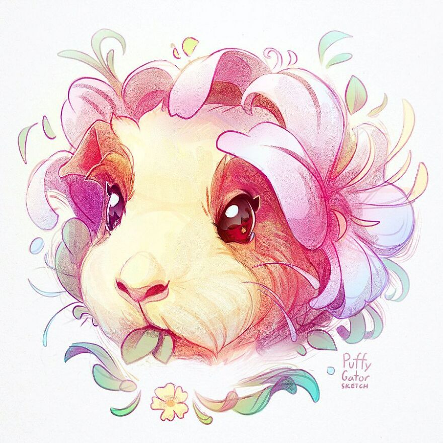 Cute-Animal-Illustrations-Puffygator-Nana-Key