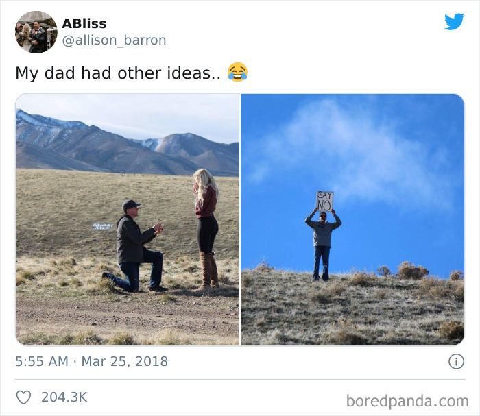 And This Dad Who Jokingly Photobombed His Daughter's Proposal