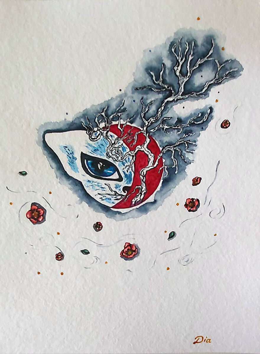 Mooncat World By Diacelin Art