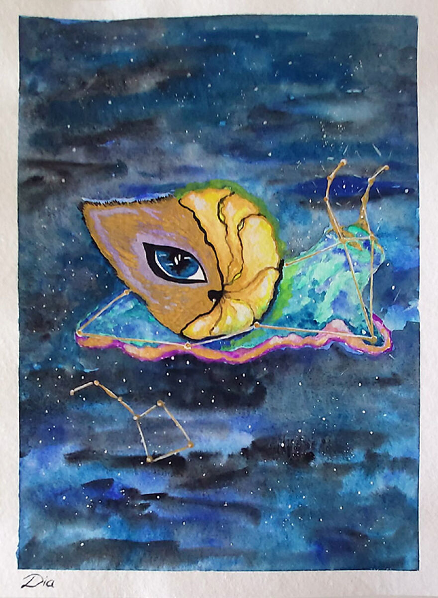 Mooncat World By Diacelin Art