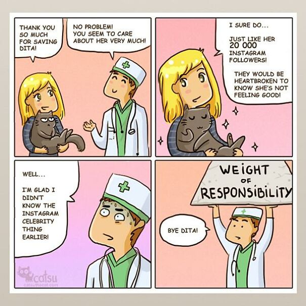 An Artist Creates Relatable Comics About Her Cat Dita And Her Family.