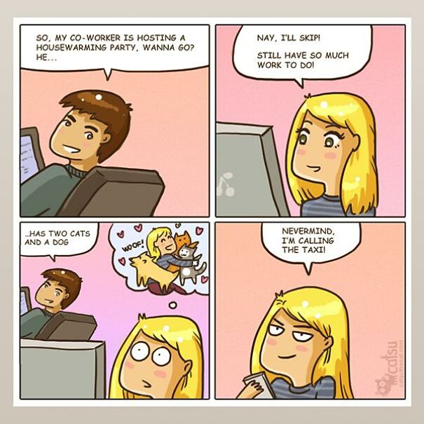 An Artist Creates Relatable Comics About Her Cat Dita And Her Family.