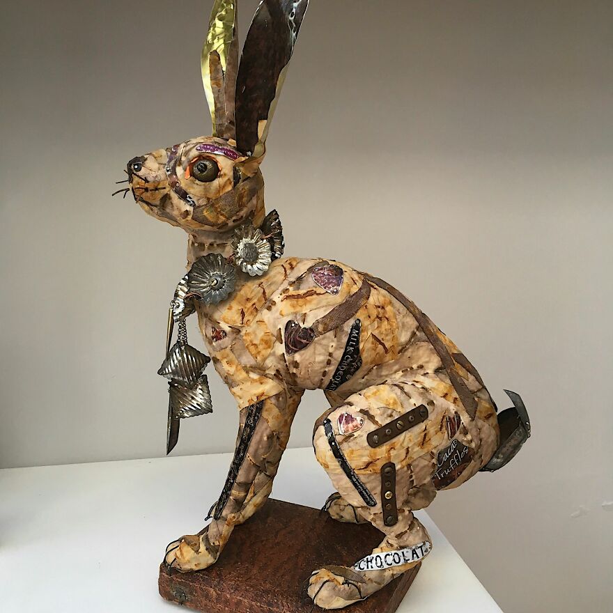 Recycled-Materials-Animal-Sculptures-Metal-Fabric-Barbara-Franc