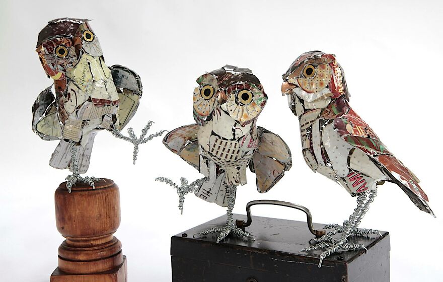 Recycled-Materials-Animal-Sculptures-Metal-Fabric-Barbara-Franc