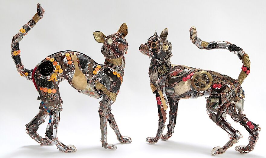 Recycled-Materials-Animal-Sculptures-Metal-Fabric-Barbara-Franc