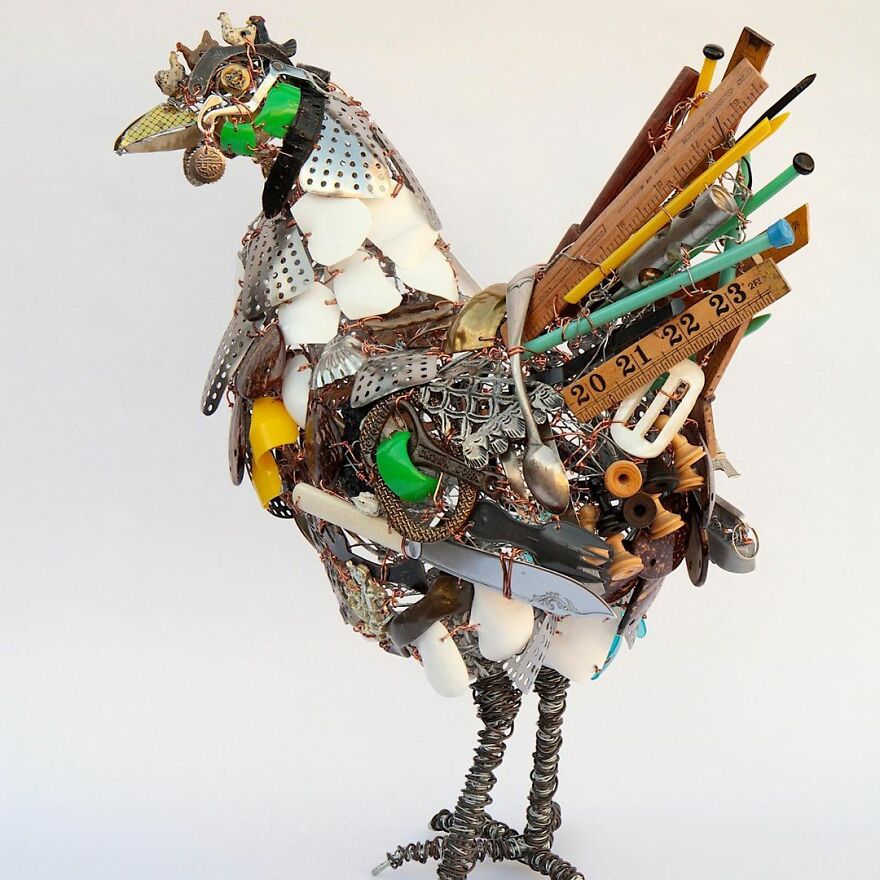 Recycled-Materials-Animal-Sculptures-Metal-Fabric-Barbara-Franc