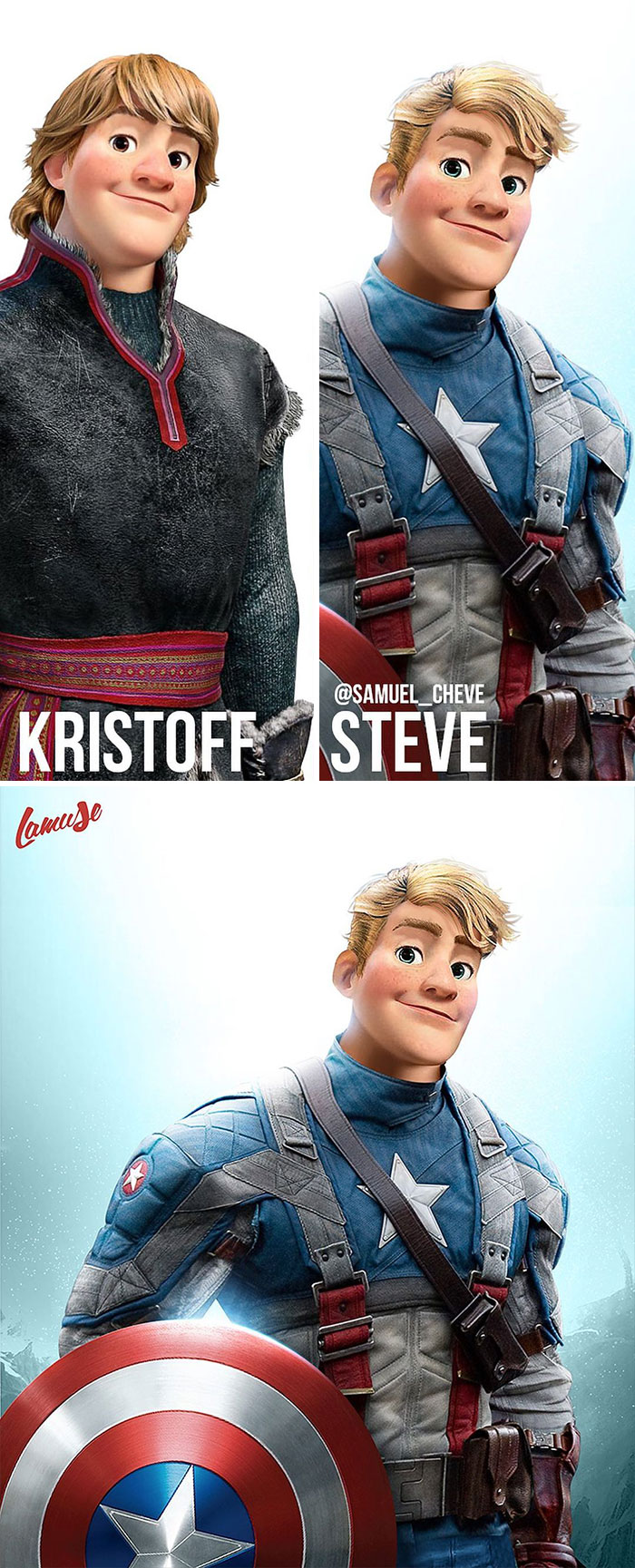 Kristoff And Steve Rogers 'Captain America'