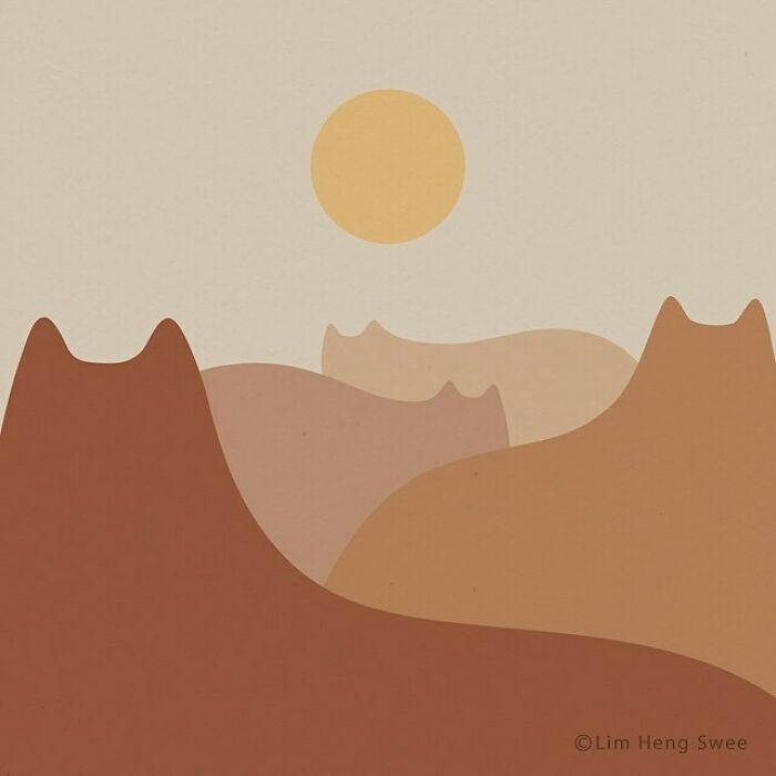 I Created 100 Illustrations To Prove That This Is The Land Of Cats. (40 Pics)