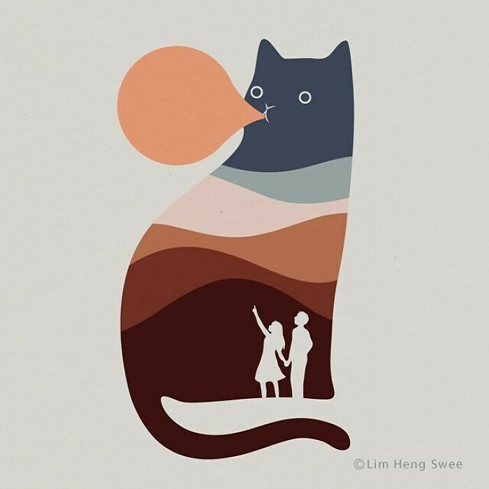 I Created 100 Illustrations To Prove That This Is The Land Of Cats. (40 Pics)