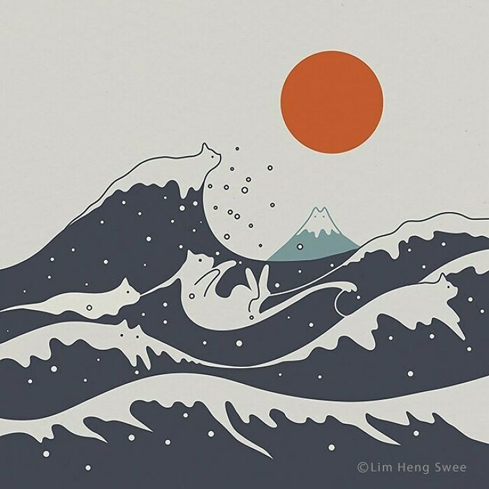 I Created 100 Illustrations To Prove That This Is The Land Of Cats. (40 Pics)