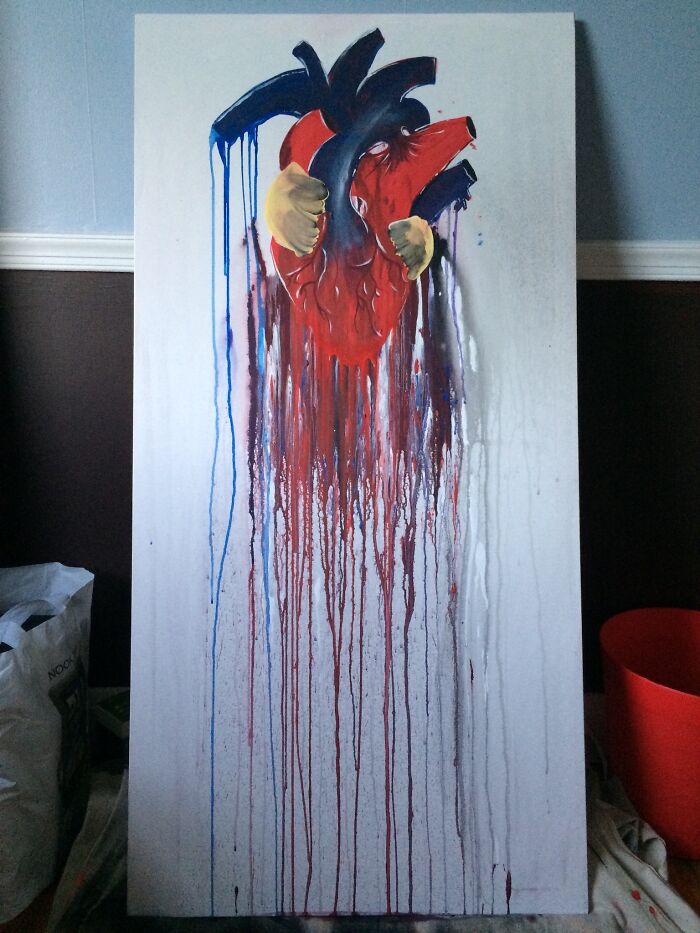 Anatomic Bleeding Heart - Acrylic On Canvas. Probably One Of My Favorites Of My Own