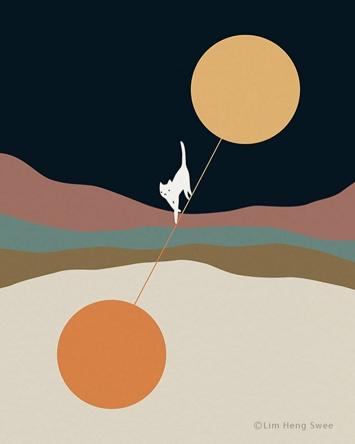 I Created 100 Illustrations To Prove That This Is The Land Of Cats. (40 Pics)