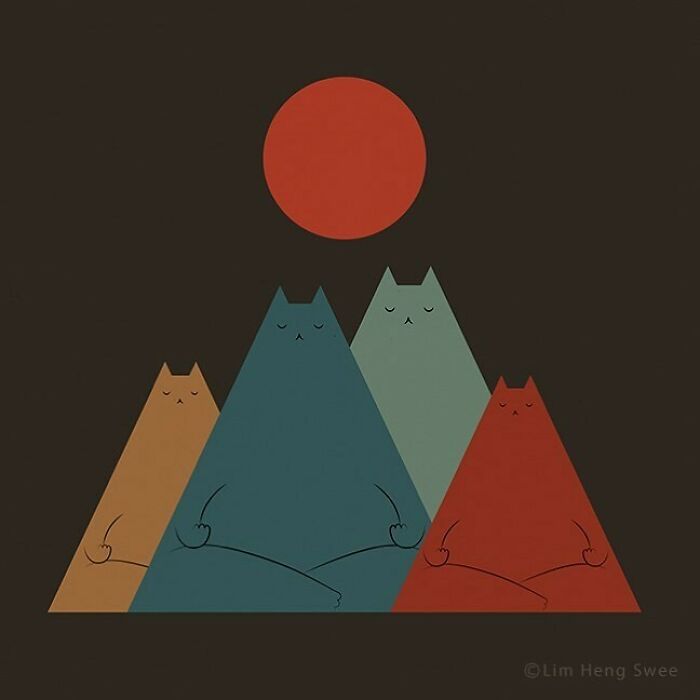 I Created 100 Illustrations To Prove That This Is The Land Of Cats. (40 Pics)