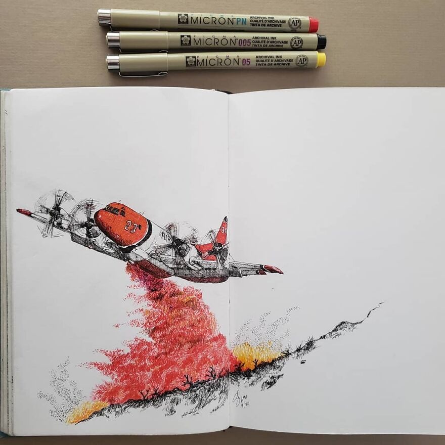 California Firefighters Extinguishing Flames