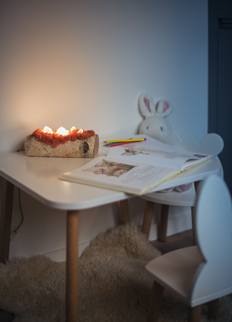 We Craft Unique Night Lamps From Glowing Crystals On Mossy Logs (23 Pics) We Craft Unique Night Lamps From Glowing Crystals On Mossy Logs (23 Pics)