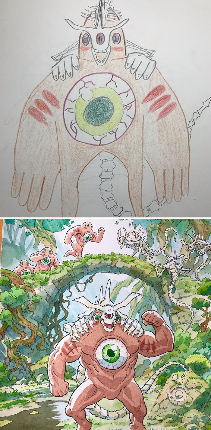 Father Transformed The Drawings Of Incredible Children Animes