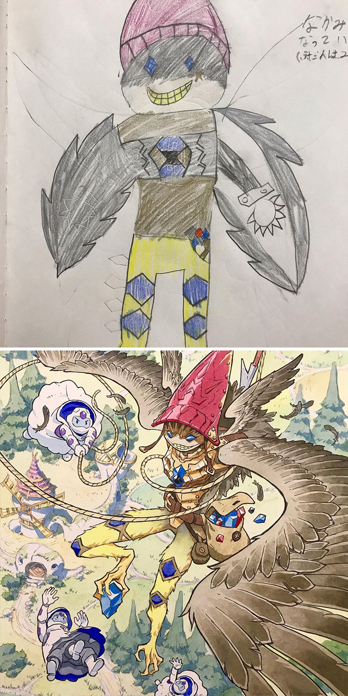 Father Transformed The Drawings Of Incredible Children Animes