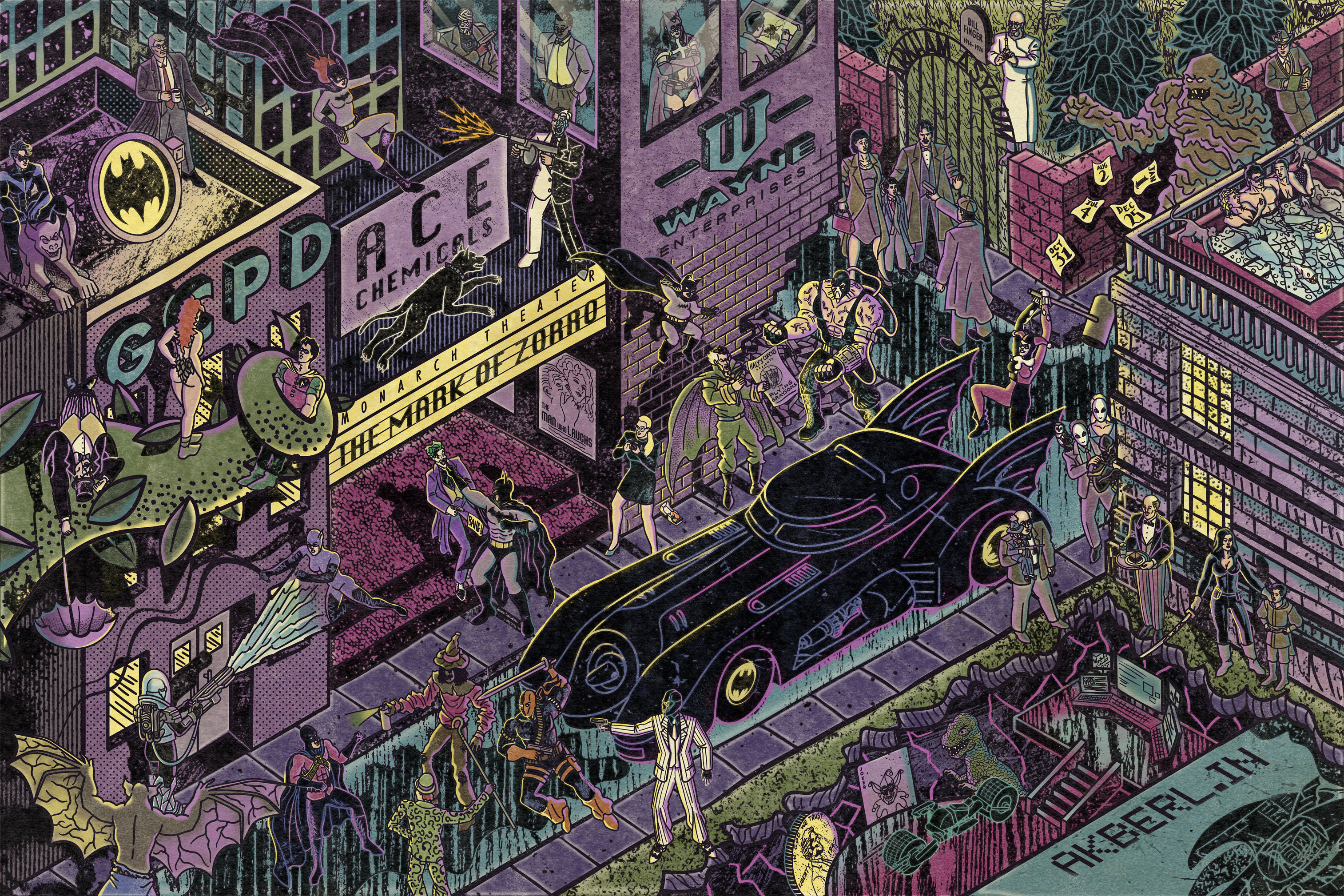 My Digital Illustration Of Batman’s Gotham City That’s Full Of Easter Eggs