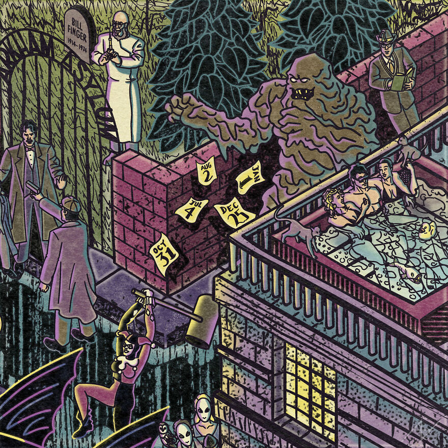 My Digital Illustration Of Batman's Gotham City That's Full Of Easter Eggs