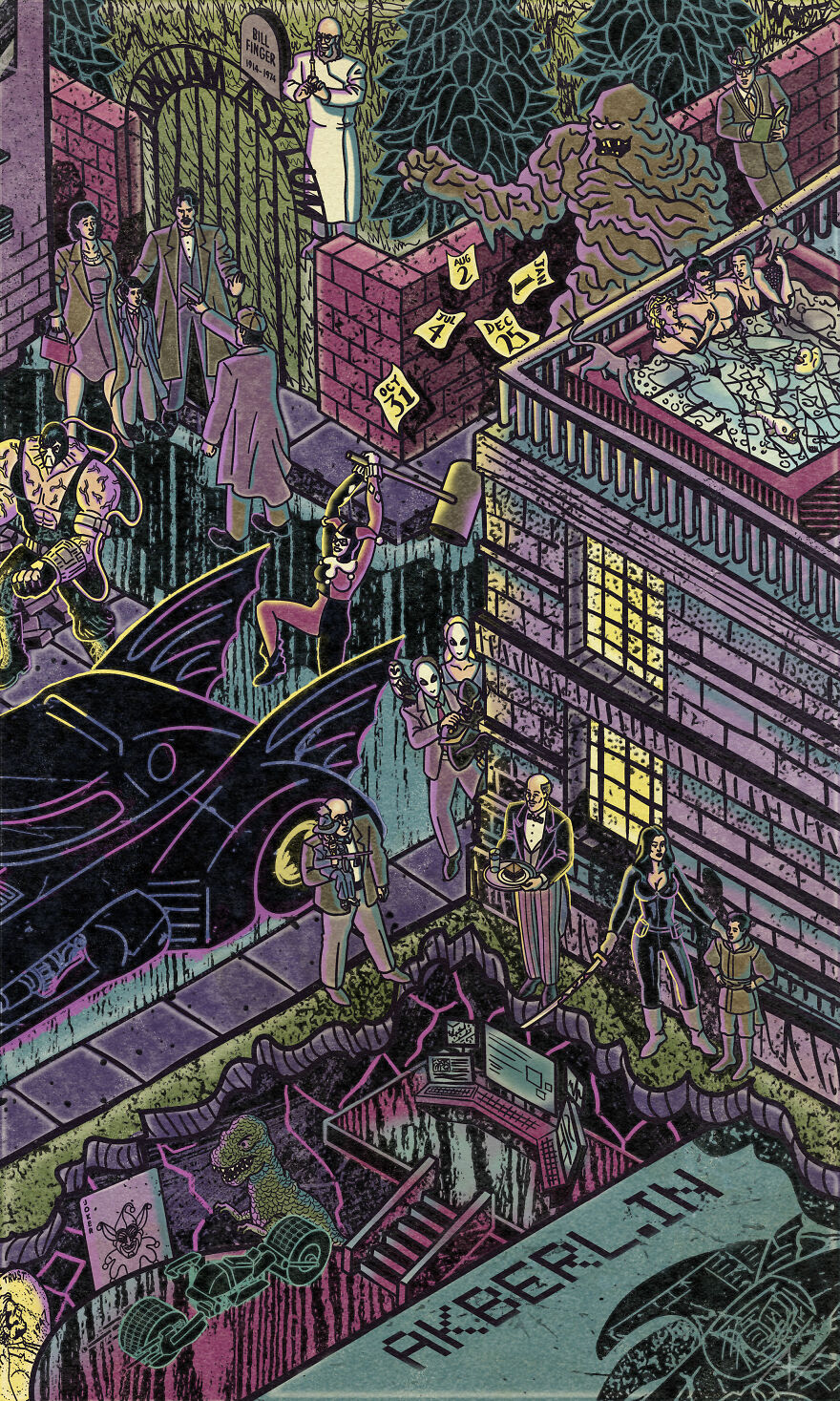 My Digital Illustration Of Batman's Gotham City That's Full Of Easter Eggs