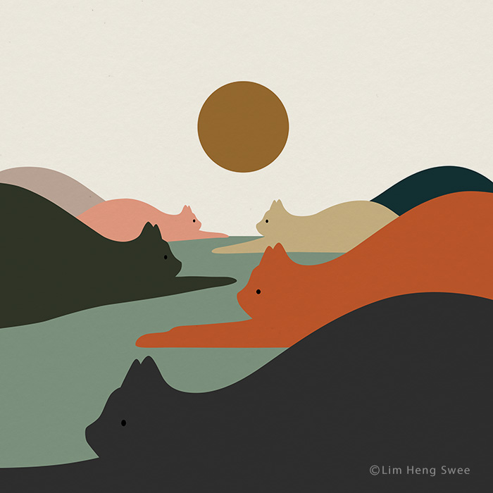 I Created 100 Illustrations To Prove That This Is The Land Of Cats. (40 Pics)