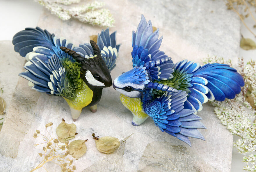 Great Tit And Blue Tit Dragons