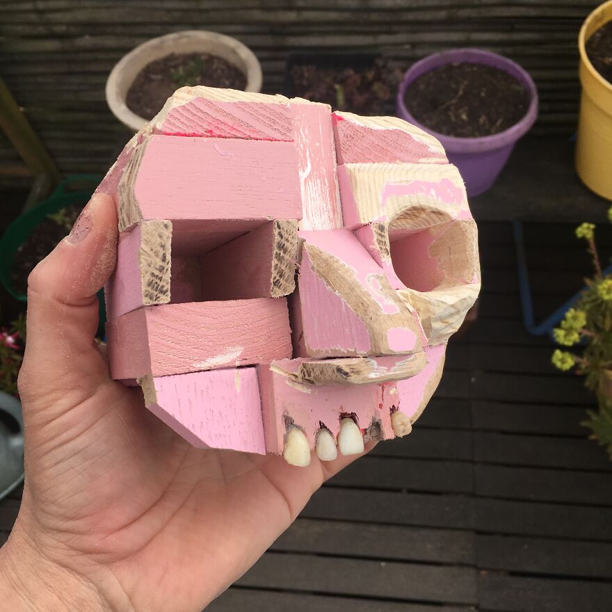 I Rediscovered A Box Of Pink Painted Scrap Wood And It Only Took A Global Lockdown To Finally Do What I Had Intended To Do With Them 7 Years Ago.