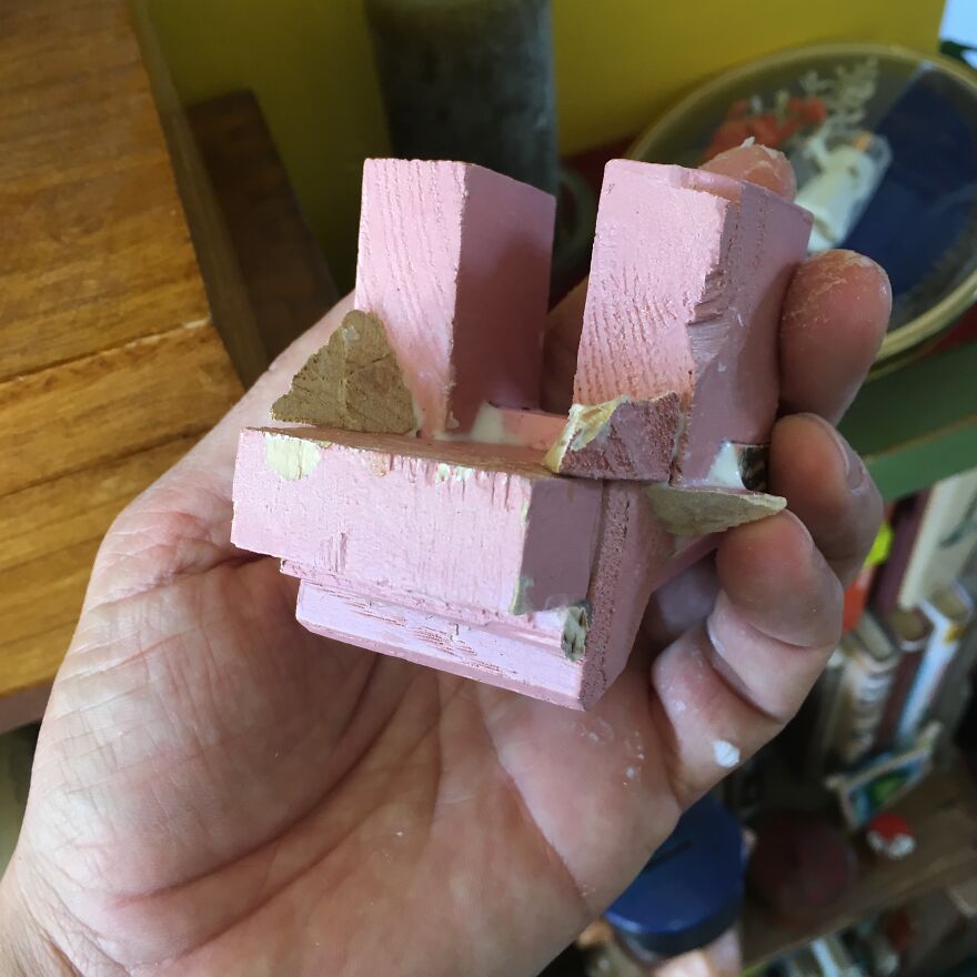 I Rediscovered A Box Of Pink Painted Scrap Wood And It Only Took A Global Lockdown To Finally Do What I Had Intended To Do With Them 7 Years Ago.