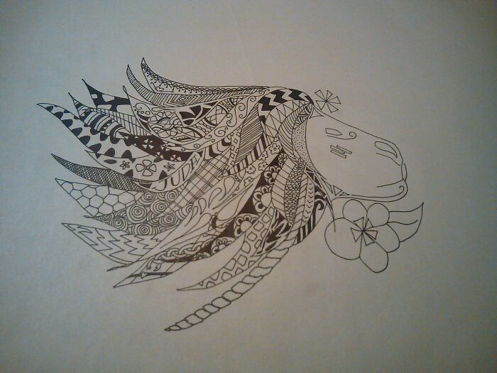 León De La Tribu De Judá... I Was Trying To Inspire My Daughter On An Art Piece For Her School Assignment And Came Up With This Piece!