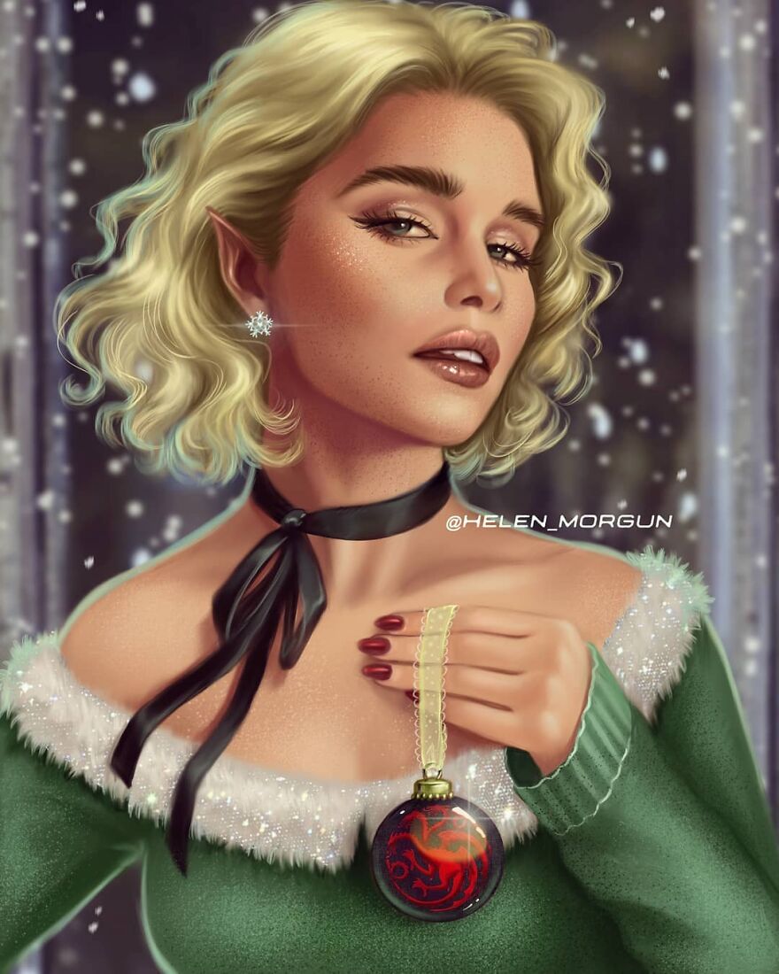 Emilia Clarke As Christmas Elf