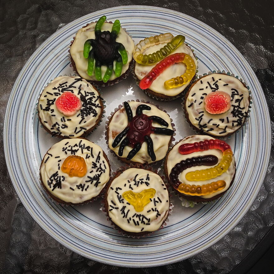 2019, Halloween Themed Cupcakes With Jelly Sweets