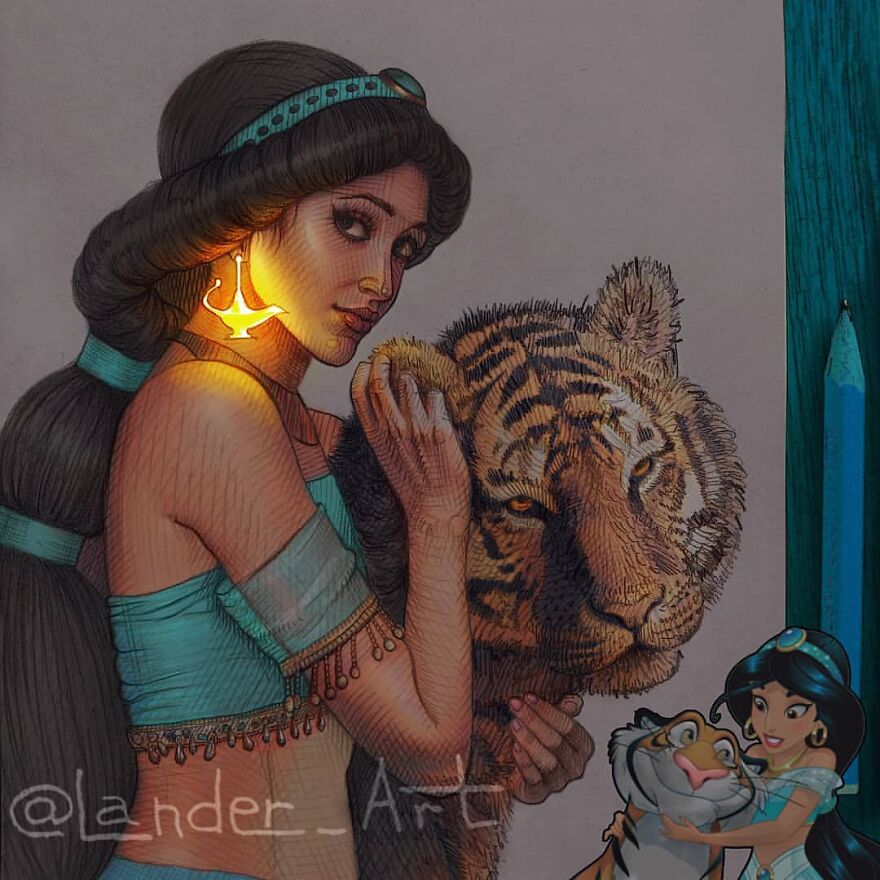 This Artist's Drawings Of Cartoon Princesses And Their Pets Look Like They're Glowing (7 Pics) This Artist's Drawings Of Cartoon Princesses And Their Pets Look Like They're Glowing (7 Pics)