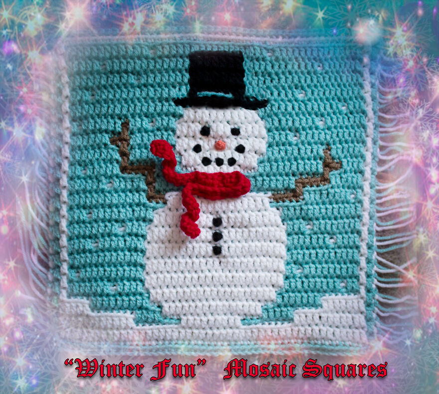 I've Been Designing Mosaic Crochet Squares For The Past Month To Relieve Anxiety