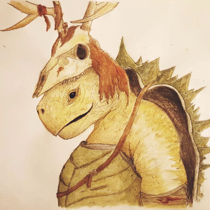 Never Drawn Or Painted Before - This Is A Friend's Dnd Character For A Show Too Many 20s, Done In One Evening ^-^