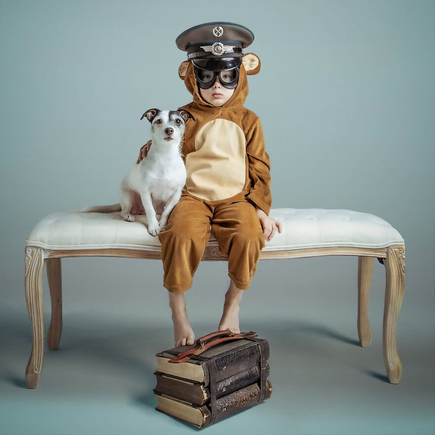 I Created Portraits Of My Son And His Dog Over The Years.