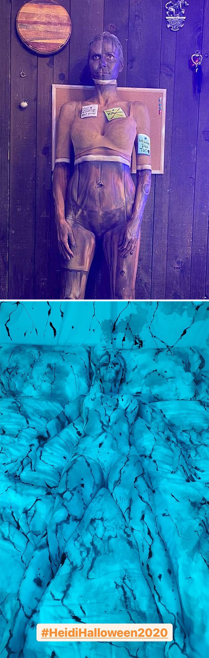 Heidi Klum Bending In With A Wall And A Bed