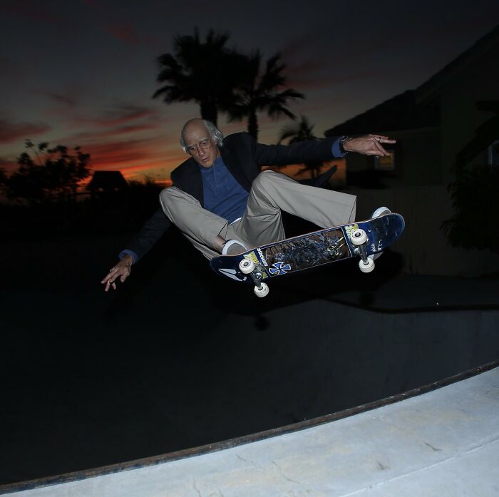 Tony Hawk Dressed Up As Larry David For Halloween