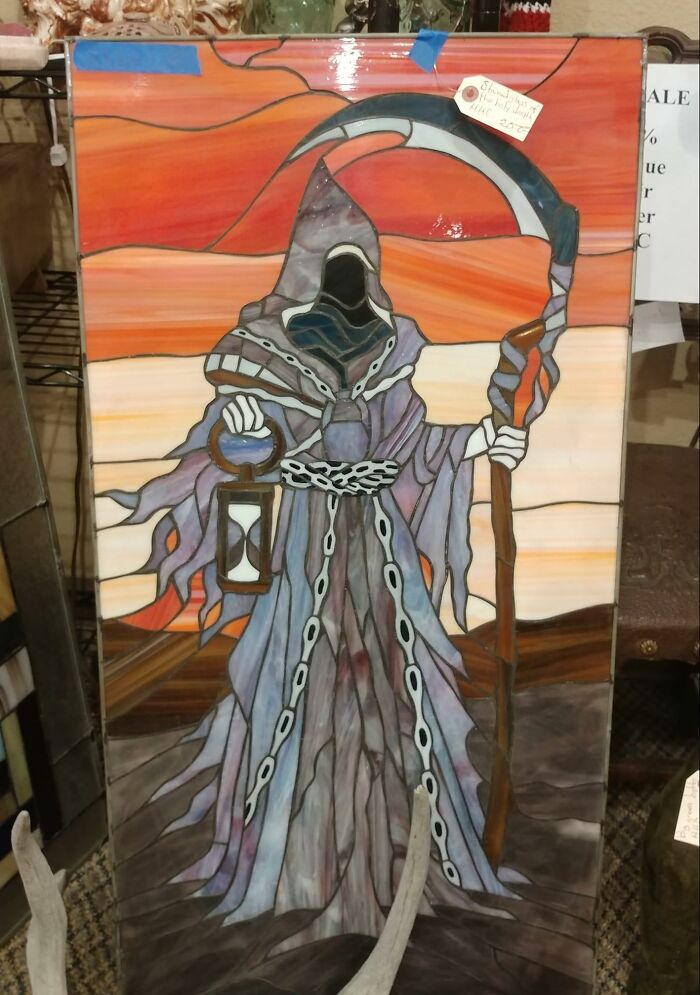 Found The Most Amazing Stained Glass Window I've Ever Seen In My Life At Canyon Collectibles In Loveland, Co. Perfect For Spooky Season!