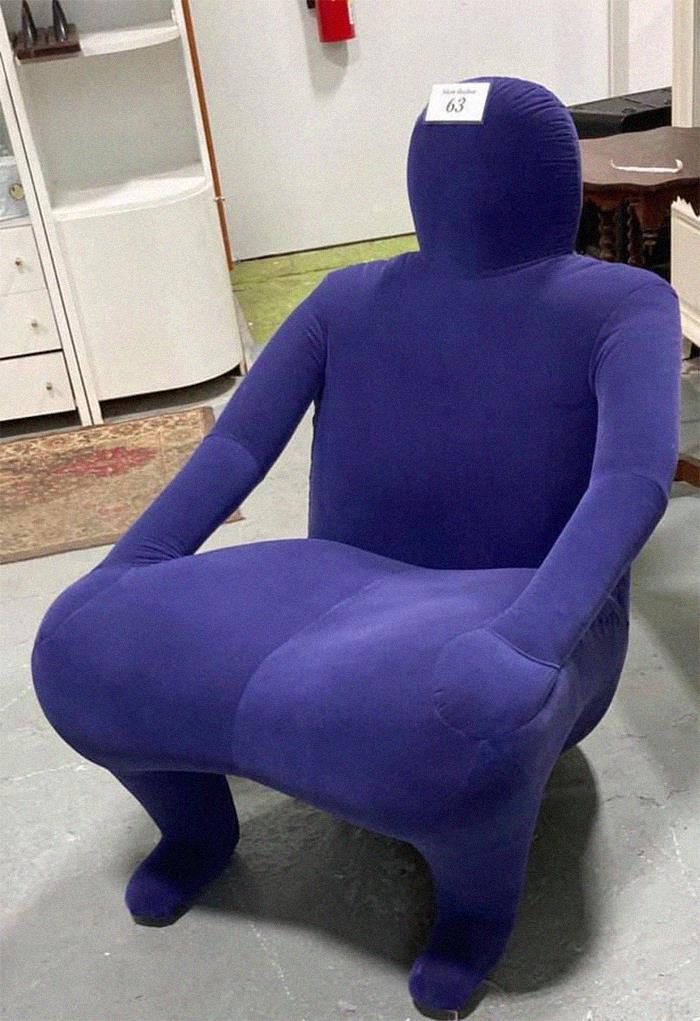 I Found This Chair In A Restore In Pa. It Reminds Me Of A Keith Haring Character. I Took It Home. Sorry There’s No Banana For Scale, But It’s Fairly Large.