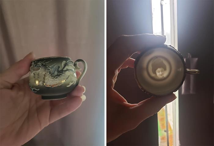 This Was My Grandmas Teacup, When She Passed It Was Given To Me. When You Put It In The Light You Can See A Woman's Face In The Bottom. Does Anyone Know Anything About This Cup?