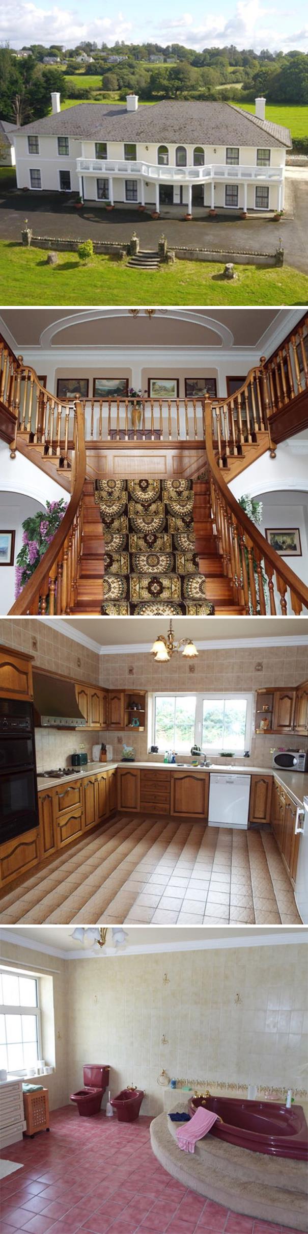 There Was A Time In This Country When Only Proper Hobnobs Had A Bordeaux Bathroom Suite.. This Is Pre Celtic Tiger Opulence, This Is 1980’s Fianna Fáil Donating, Quite Likely Race Horse Owning, Bling Bling.. Watch And Learn