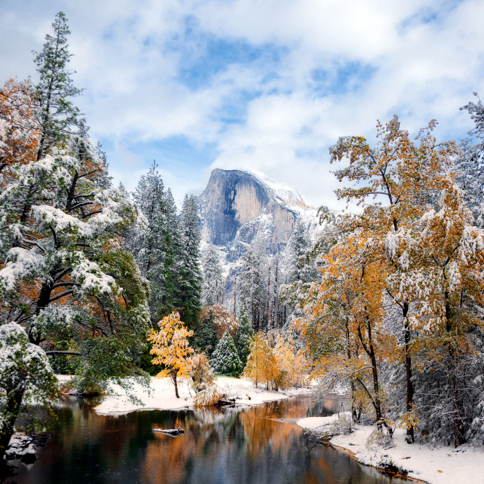 I Drove For 9 Hours (Round Trip) To Capture Fresh Snow And Fall Colors In Yosemite National Park In California