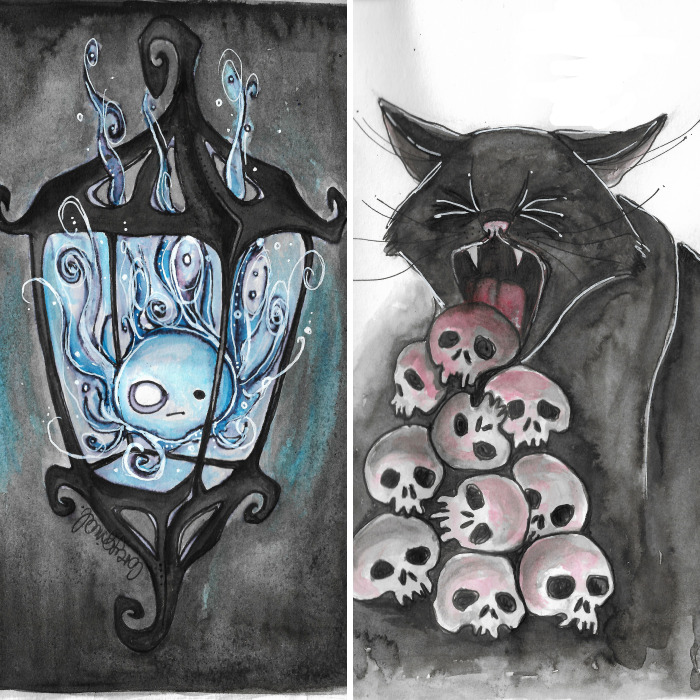 I Randomly Decided To Try Inktober This Year And Here Are The Results