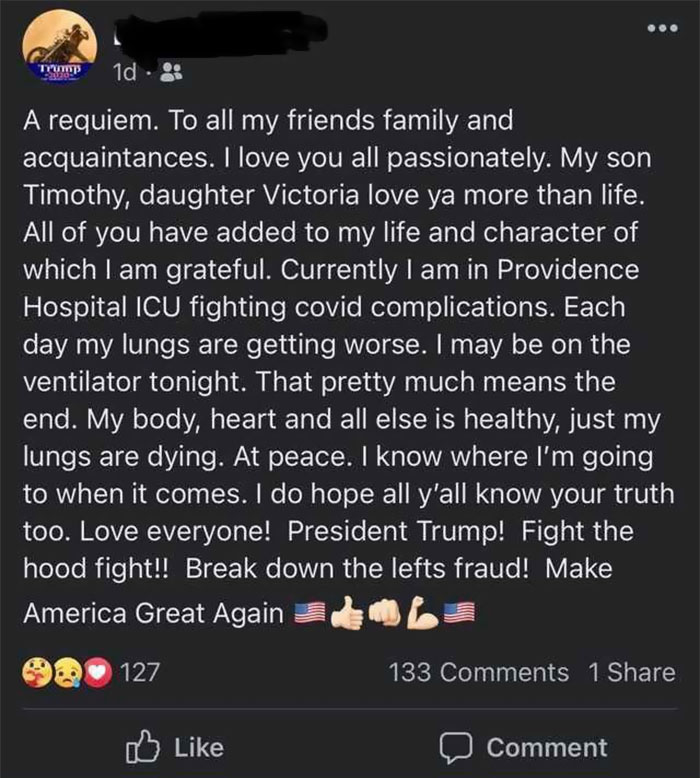 "Inject Me With The Coronavirus": Trump Supporter Thinks The Pandemic Is A Hoax, Dies From Covid