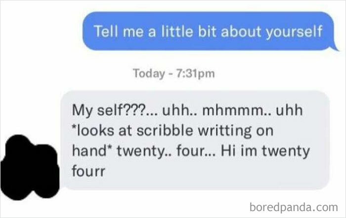 *looks At Scribble Writting On Hand*