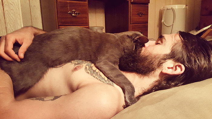 Found Him At 4 Weeks Old. This Is How We Nap