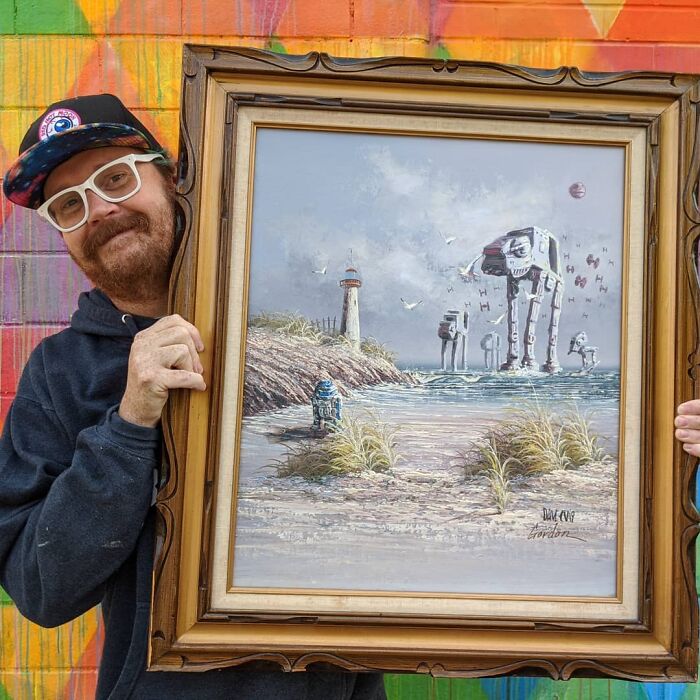 Artist Adds 'Star Wars' To Boring Thrift Store Paintings Artist Adds 'Star Wars' To Boring Thrift Store Paintings