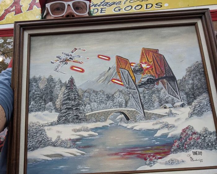 Artist Adds 'Star Wars' To Boring Thrift Store Paintings