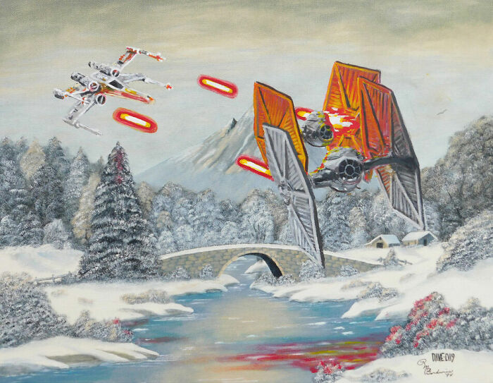 Artist Adds 'Star Wars' To Boring Thrift Store Paintings
